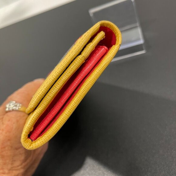 Fendi Yellow Leather Monster Eyes Red Black Long Continental Wallet (JB1345) - Picture 4 of 11